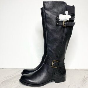 New! Naturalizer Jessie Black Leather Tall Boot 6 1/2 M